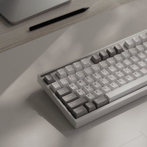 75% mechanical keyboard sitting on a desk