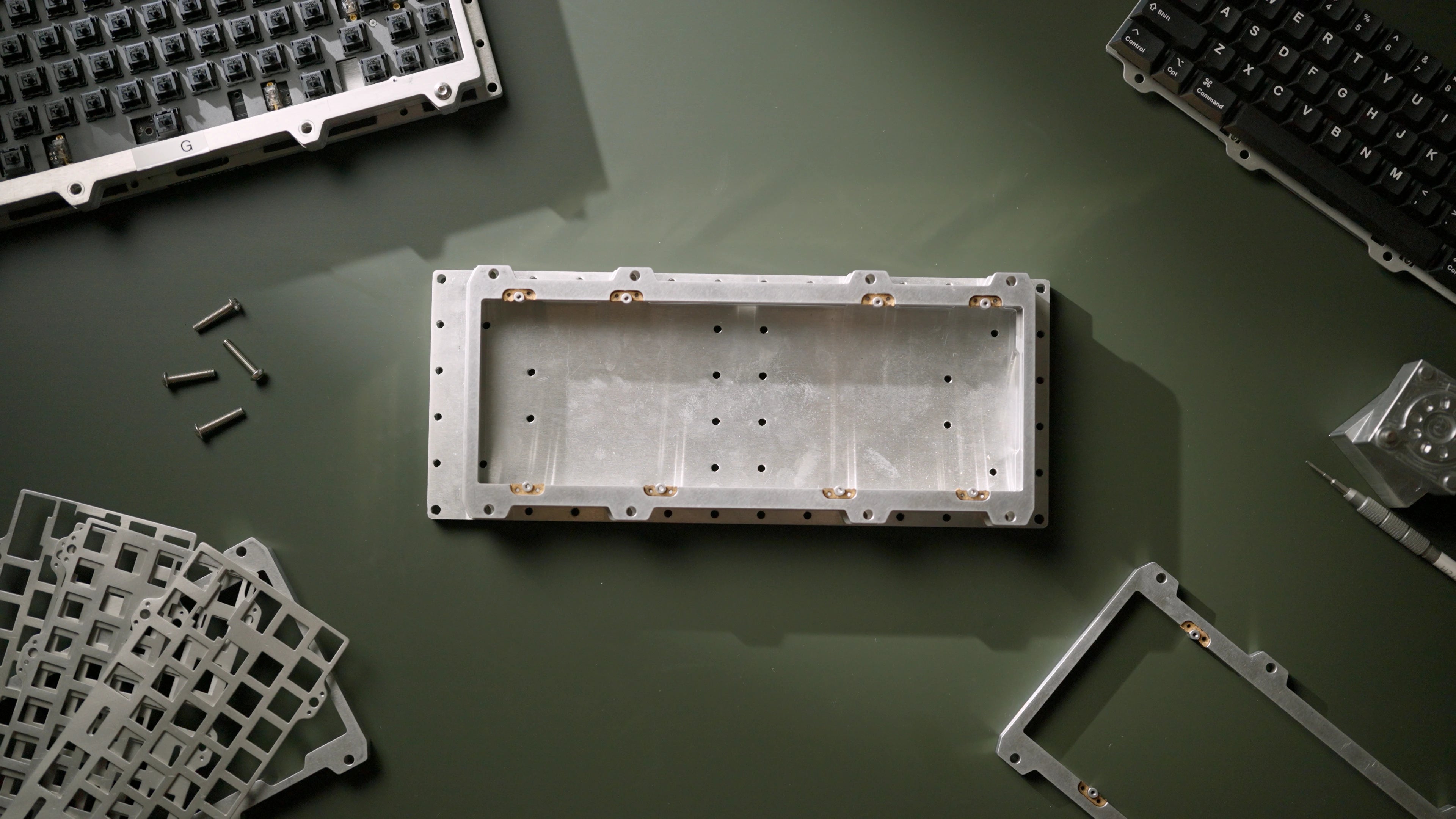 Modular test board disassembled to show swappable components