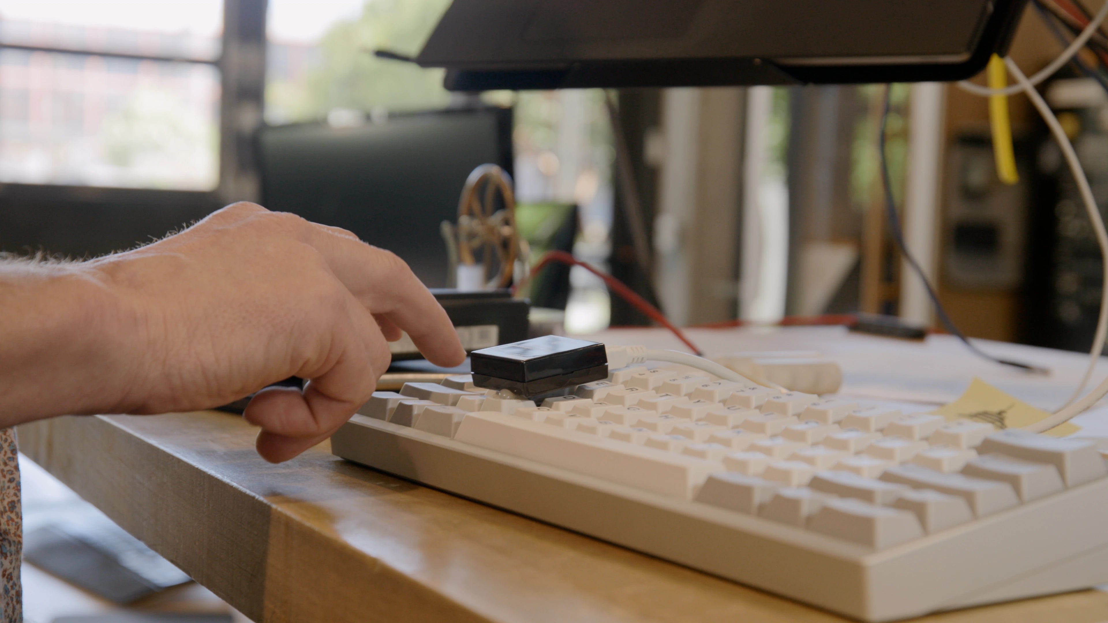 Vibration testing setup during the SWOPE prototyping session
