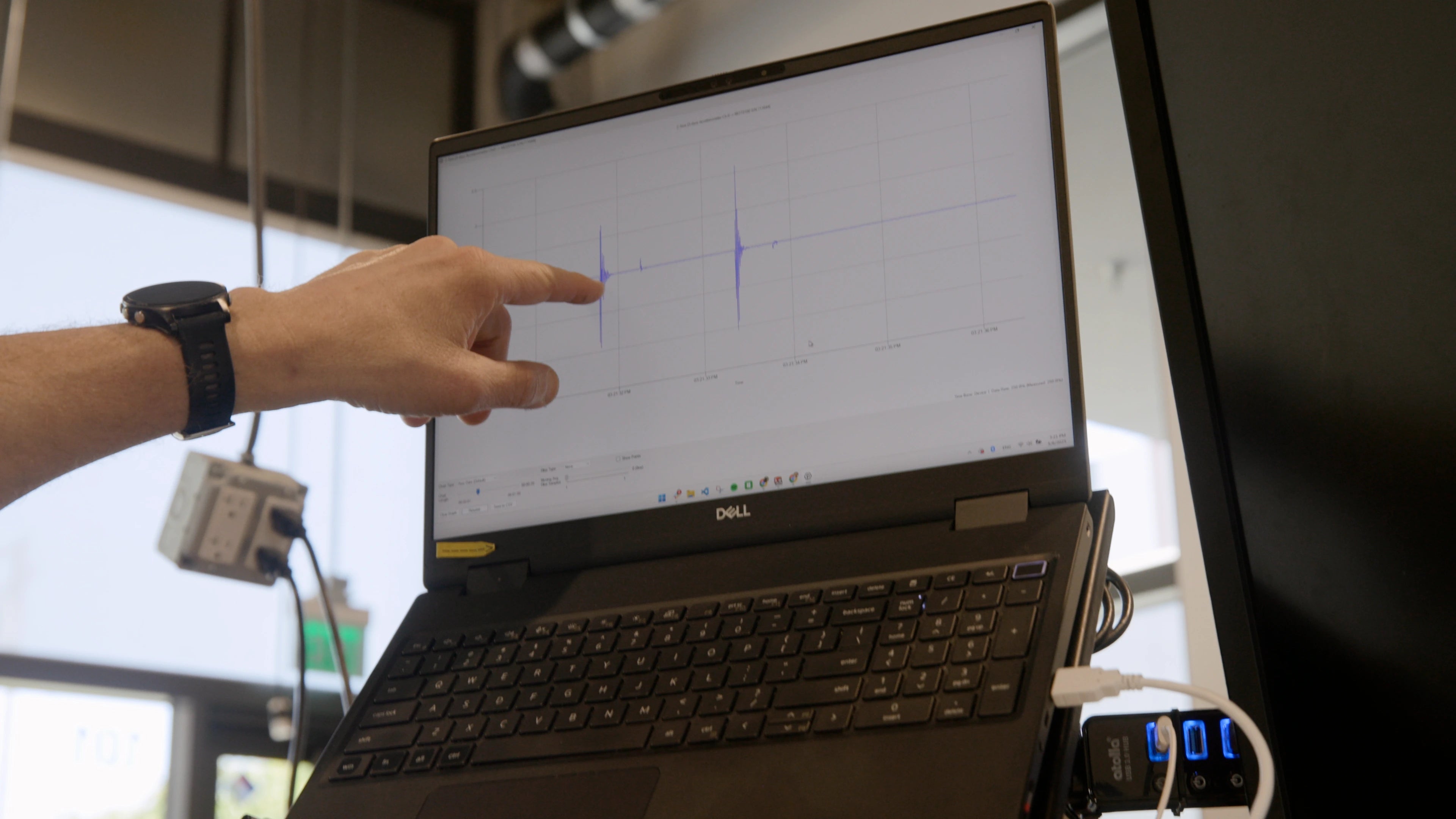 Frequency response measurement on an early mounting prototype